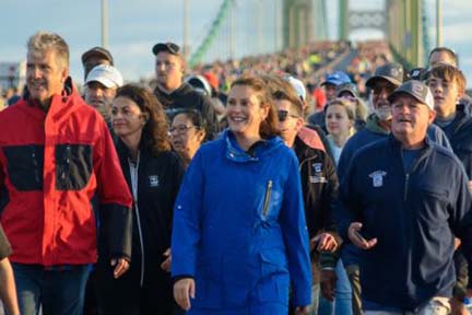 Whitmer Leads Labor Day Mackinac Bridge Walk