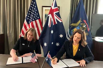 Gov. Whitmer Signs MOU with Australia